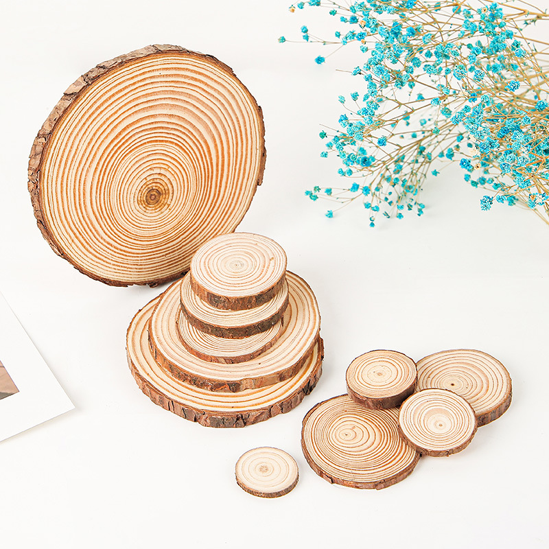 5Pcs Natural Pine Round Unfini - Oud Wood Chip ulasan dan harga