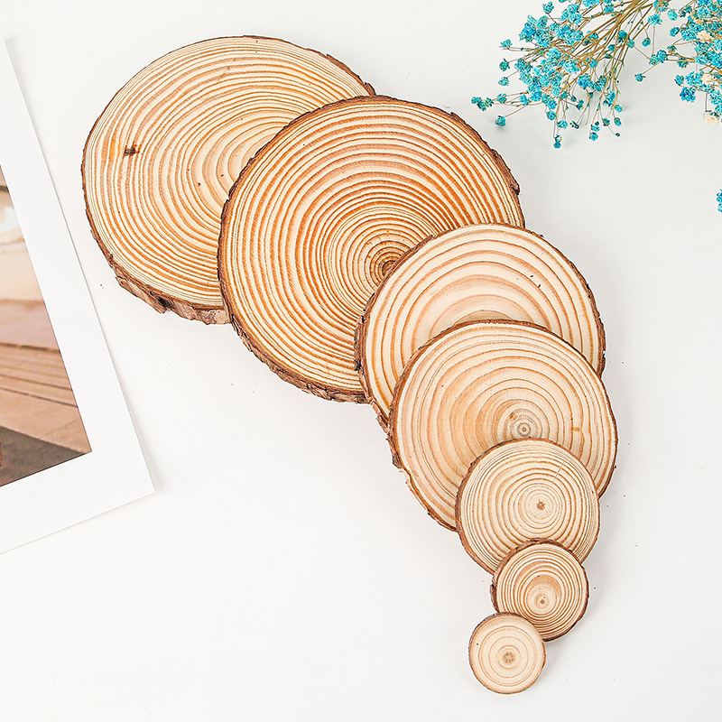 5Pcs Natural Pine Round Unfini - Oud Wood Chip ulasan dan harga