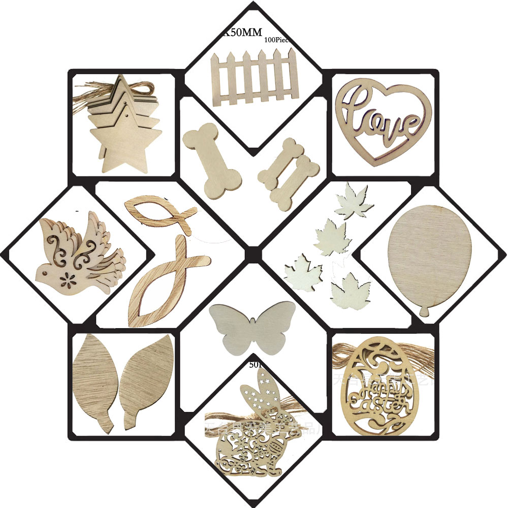 Wooden Decorations Unfinished  - Oud Wood Chip ulasan dan harga