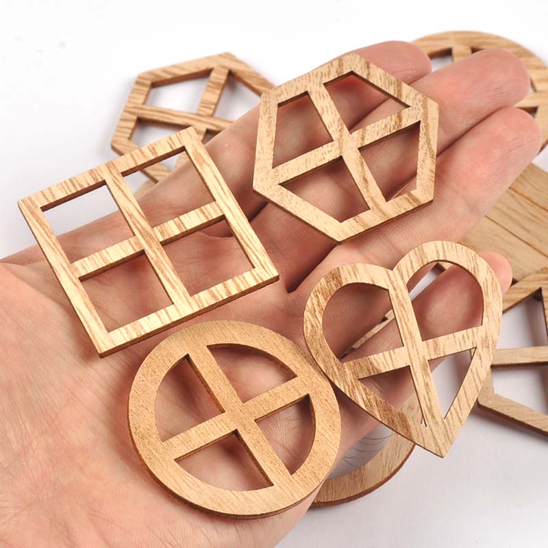 25Pcs 30-45mm Round/Heart/Hexa - Oud Wood Chip ulasan dan harga