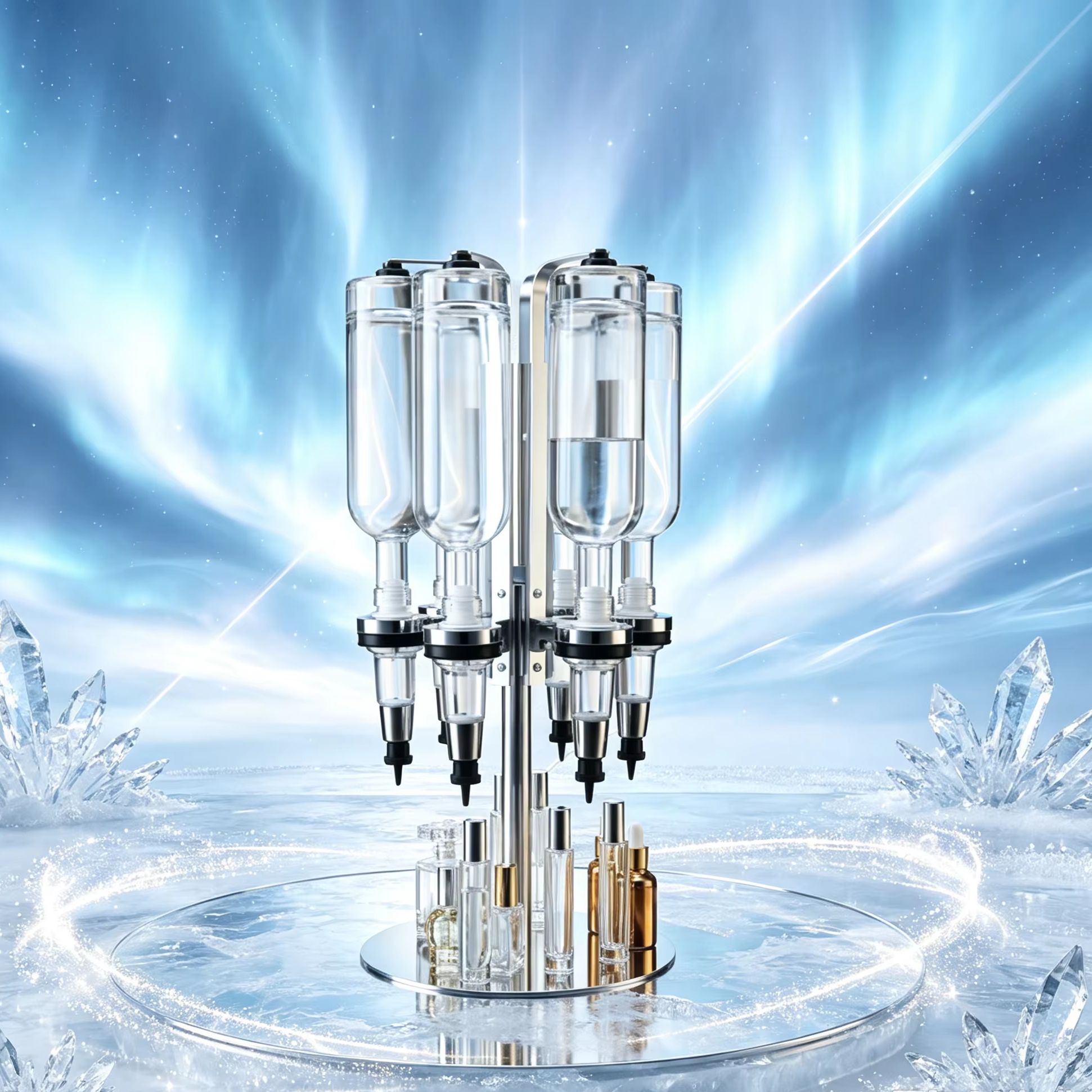Silver 375ml 6 Bottle Perfume  - Perfume Fragrance Holder ulasan dan harga