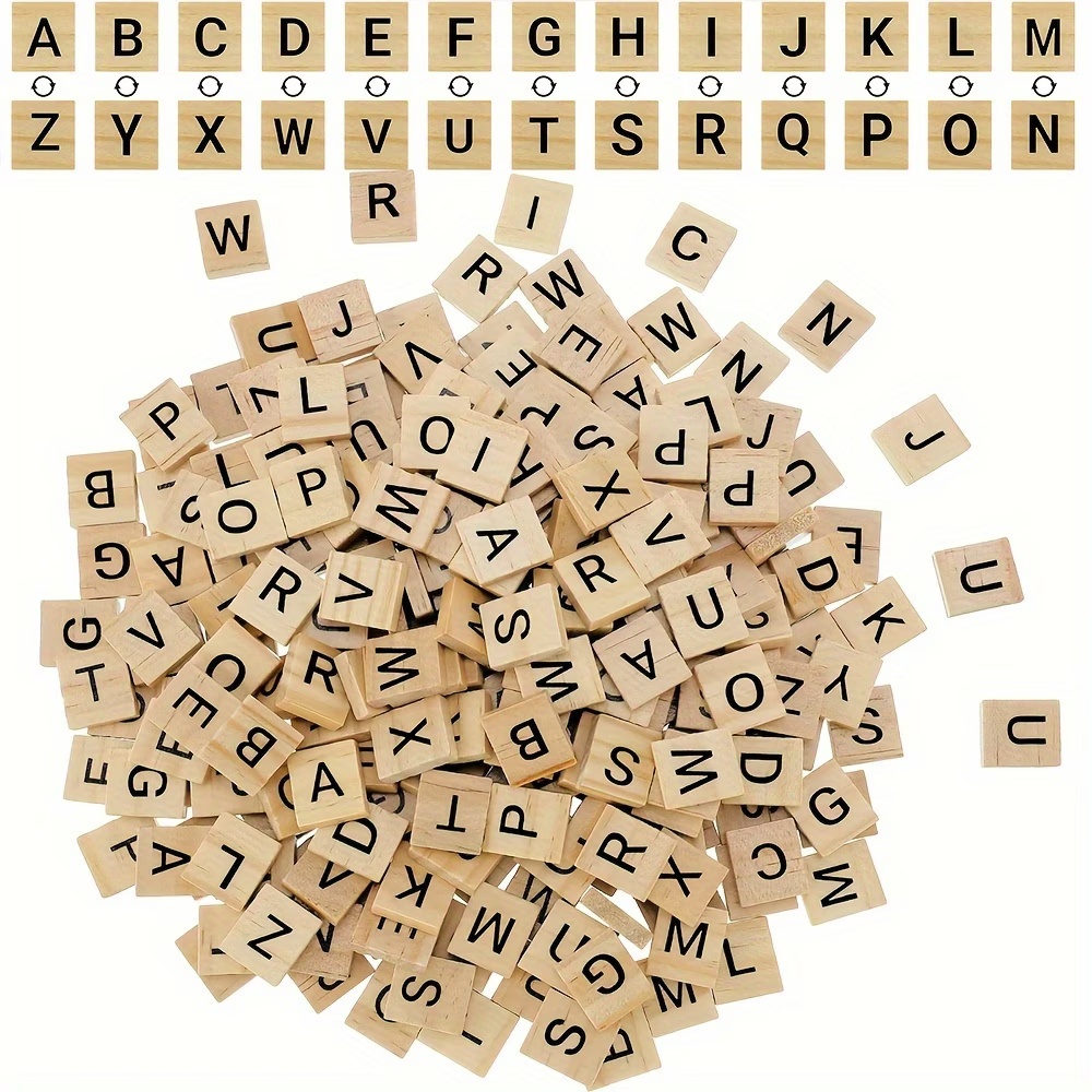 100PCS  Wooden Letter English  - Oud Wood Chip ulasan dan harga