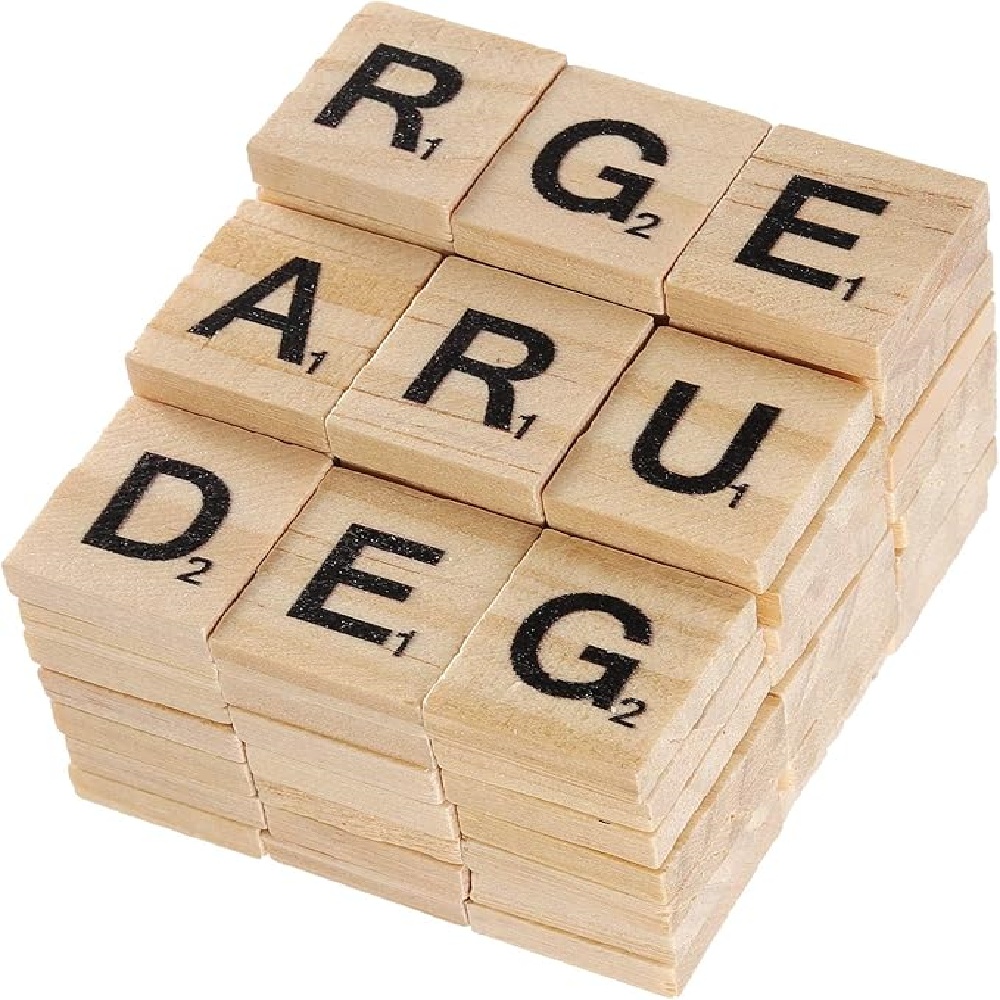 100PCS  Wooden Letter English  - Oud Wood Chip ulasan dan harga