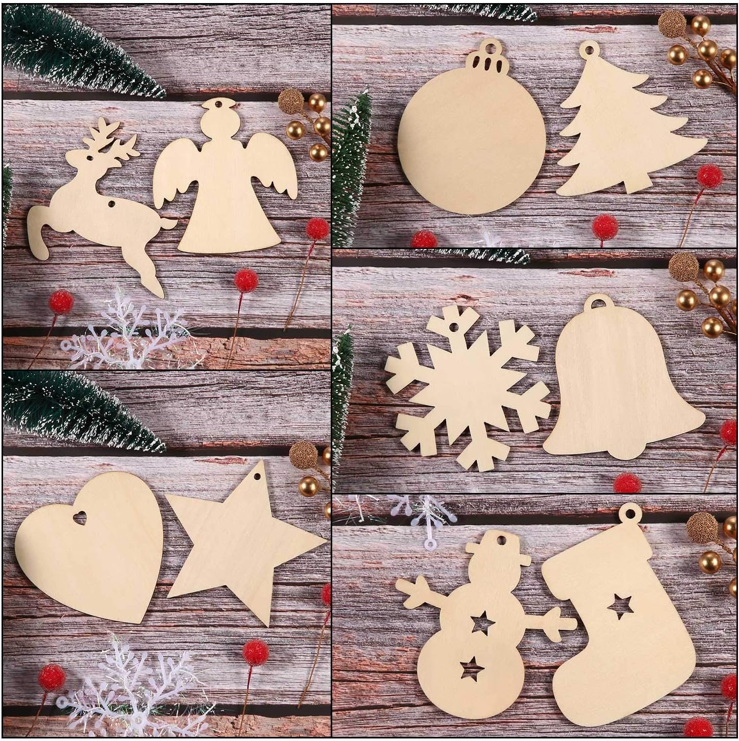 DIY Wooden Christmas Ball Deco - Oud Wood Chip ulasan dan harga