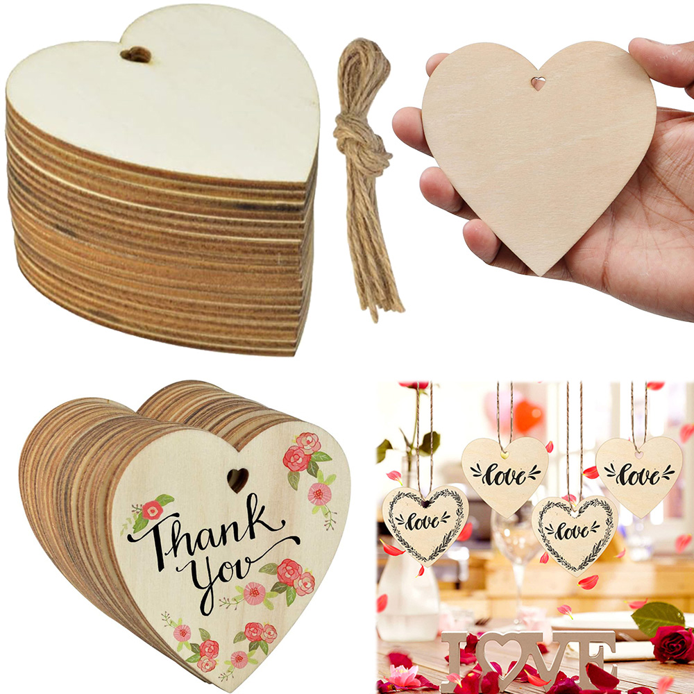 10/20/60Pcs Wood Heart Slices  - Oud Wood Chip ulasan dan harga