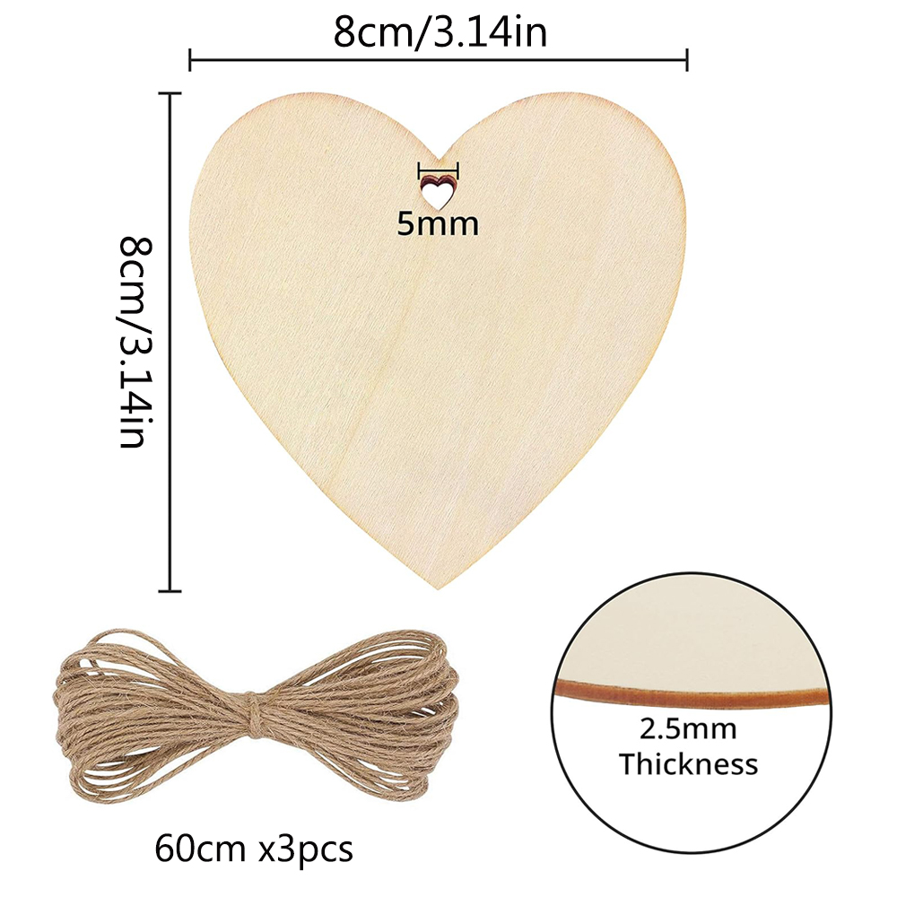 10/20/60Pcs Wood Heart Slices  - Oud Wood Chip ulasan dan harga