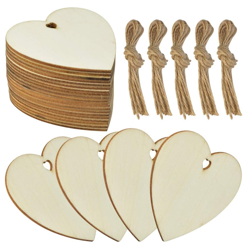 10/20/60Pcs Wood Heart Slices  - Oud Wood Chip ulasan dan harga