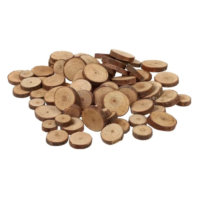 30PCS 1-3CM Unfinished Wood Sl - Oud Wood Chip ulasan dan harga