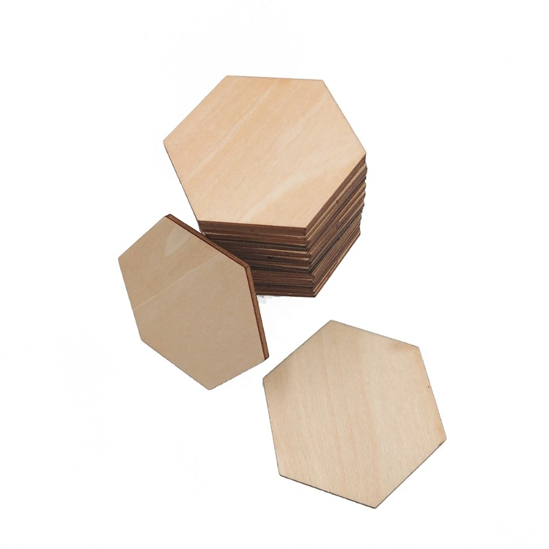 10-120mm Wooden Hexagon Blank  - Oud Wood Chip ulasan dan harga