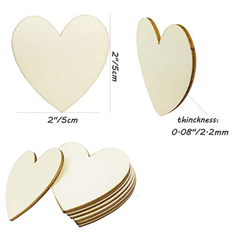 3-100Pcs Unfinished Wooden Hea - Oud Wood Chip ulasan dan harga
