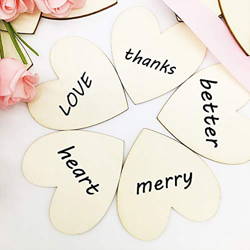3-100Pcs Unfinished Wooden Hea - Oud Wood Chip ulasan dan harga
