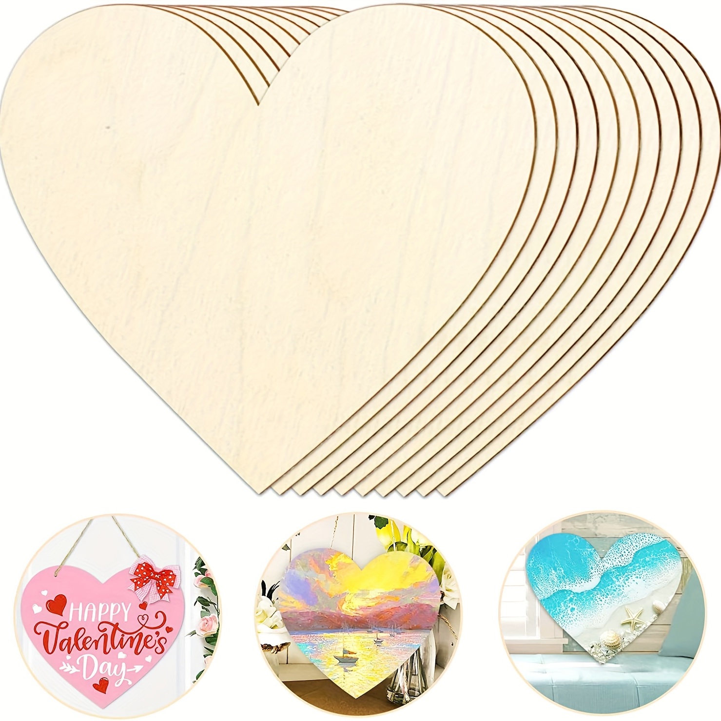 2Pcs 12Inch Blank Heart Cutout - Oud Wood Chip ulasan dan harga