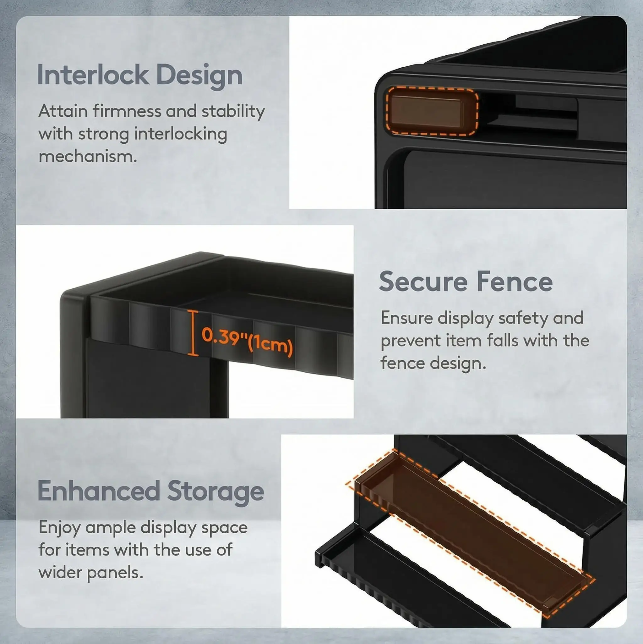 12 Inch 4-Tier Black Display S - Perfume Fragrance Holder ulasan dan harga