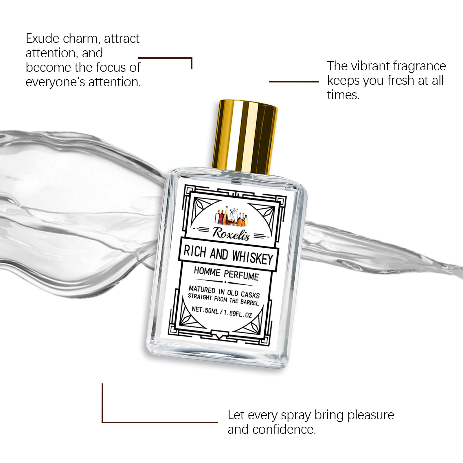Roxelis 50ml Charm Whisky Men' - Fragrance Perfume Usa ulasan dan harga